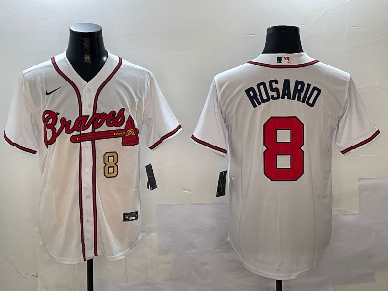 Men Atlanta Braves 8 Rosario White Game 2024 Nike MLB Jersey style 3